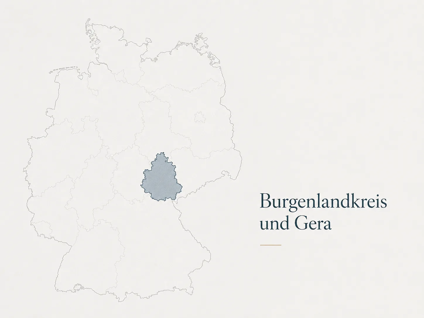 Kartografische Darstellung des Tätigkeitsgebiets Burgenlandkreis und Gera